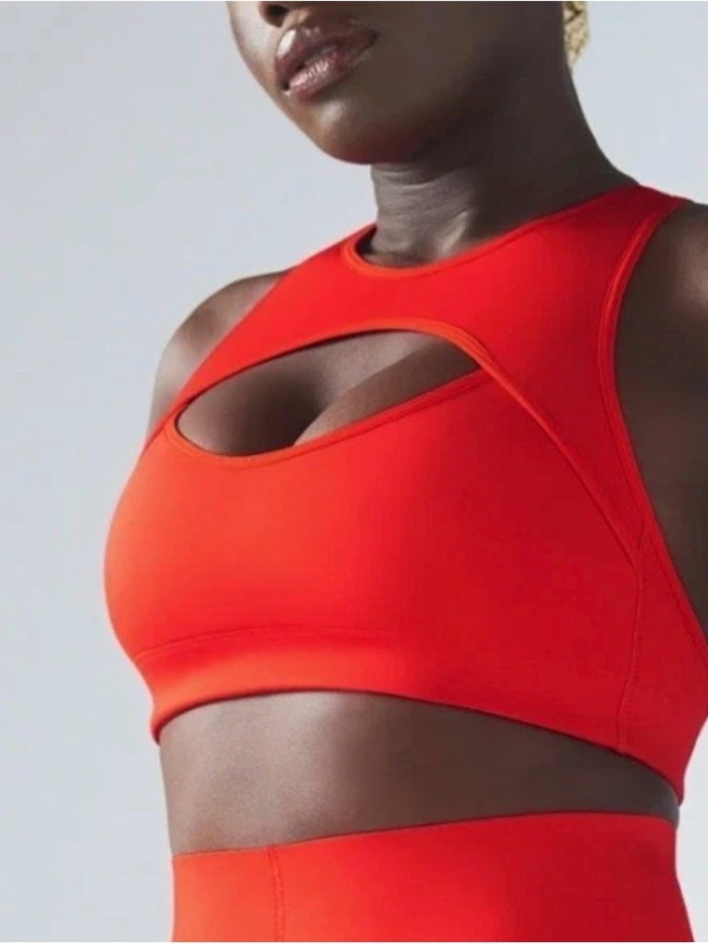 Savage X Fenty Red Cutout Hotline Sports Bra Size Small